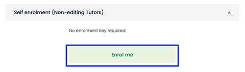 Moodle - Self Enrolment - Enrol Me Button